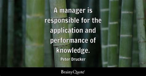 Peter Drucker - A manager is responsible for the...