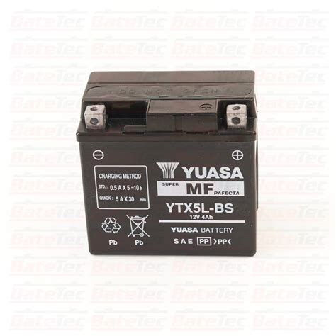 Yuasa Yuasa Ytx5l Bs 4 Ah Batería De Moto Larga Duración Tecnologia Agm