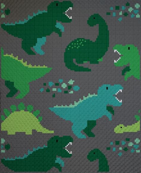 Dinosaur Print 1 Graph Highland Hickory Designs