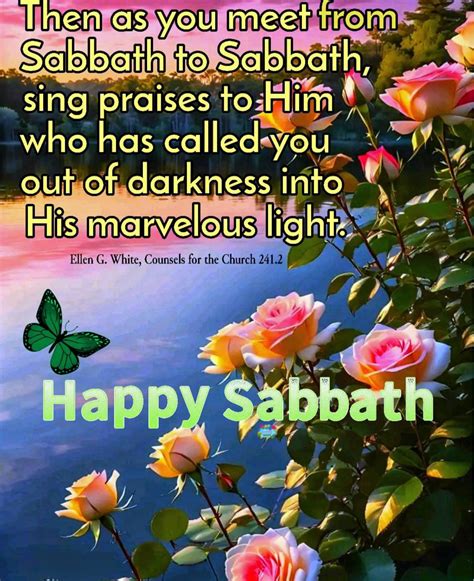 Happy Sabbath With Roses And Butterfly