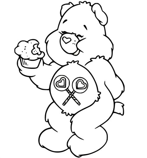 Happy Share Bear Coloring Page - Free Printable Coloring Pages