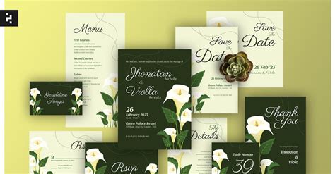 Cala Lily Wedding Invitation Suite 318207 TemplateMonster