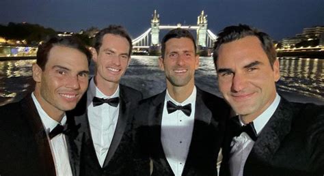 Nadal Djokovic y Murray de cena en Londres en honor a Federer así