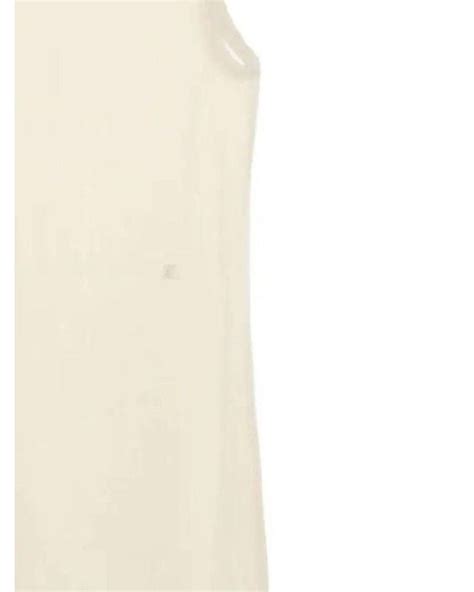 Helmut Lang Fine Ribbed Tank Minidress In Natural Lyst