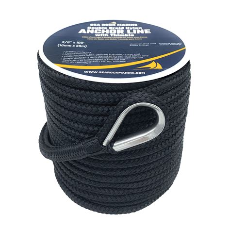 Sea Rock Marine Premium Double Braid Nylon Anchor Line With Thimble 3