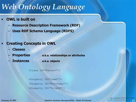 PPT OWL Capturing Semantic Information Using A Standard Web Ontology