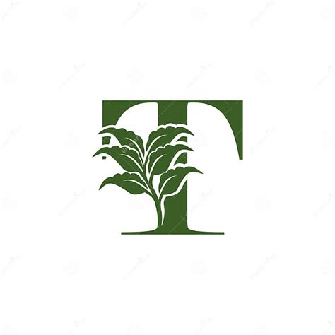 Green Letter T Logo With Leaf Element Vector Design Ecology Concept