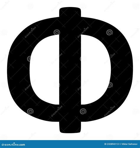 Raster Phi Greek Symbol Flat Icon Illustration Stock Illustration