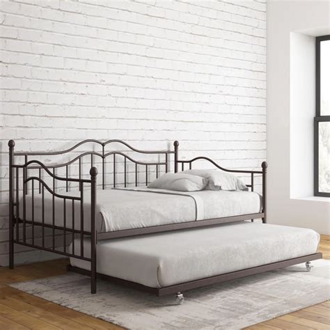 Desert Fields Tokyo Metal Daybed And Trundle Twintwin Size Frame Br