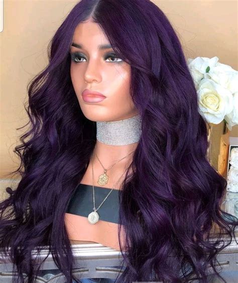 Front Lace Wigs Human Hair Human Hair Wigs Lace Front Wigs Purple