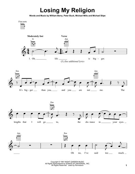 Losing My Religion By Rem Ukulele Guitar Instructor