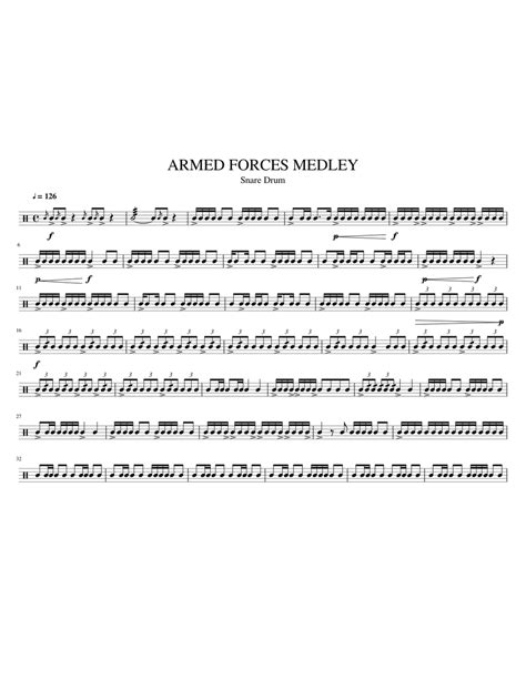 ARMED FORCES MEDLEY Sheet music for Percussion | Download free in PDF ...