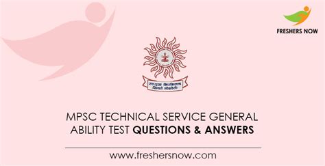 Mpsc Technical Service General Ability Test Questions And Answers