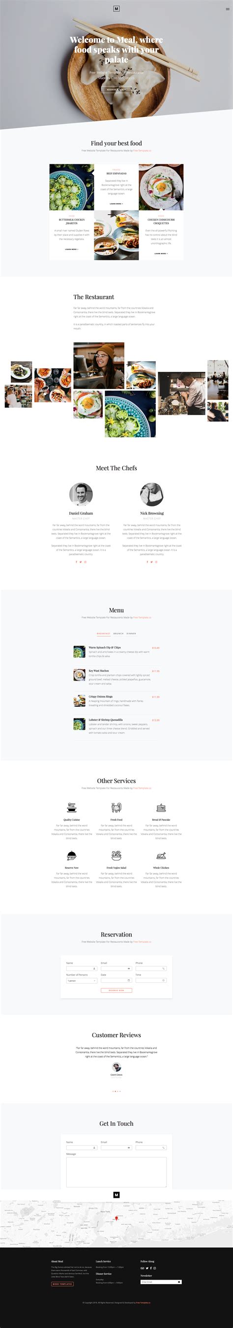 Meal Free Responsive HTML5 Bootstrap Restaurant Template