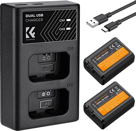 K F Concept Np Fw Battery And Charger Set For Sony Zv E Alpha