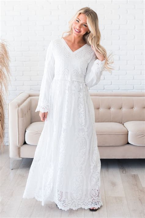 The White Modest Temple Dress Neesees Dresses