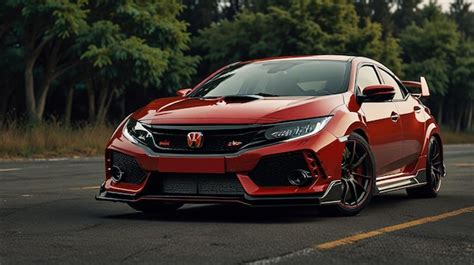 Premium Photo Beautiful Honda Civic Car With Black Background