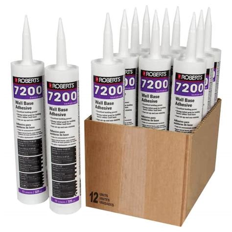 Roberts 7200 11 Fl Oz Wall And Cove Base Adhesive In Cartridge Tube 12 Pack 7200 11c 12cs