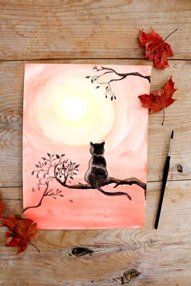 DIY Black Cat Watercolor Painting | ehow