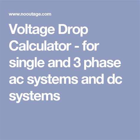 Voltage Drop Calculator - for single and 3 phase ac systems and dc ... 