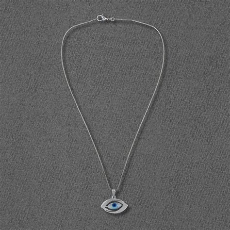 925 Sterling Silver Boss Evil Eye Silver Pendant With Chain Gem O Sparkle