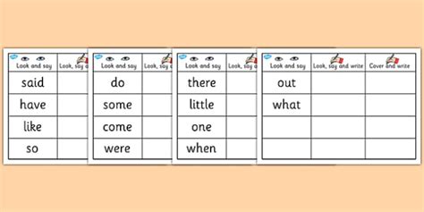 Phase 4 Tricky Words Writing Practice Worksheets Phase 4