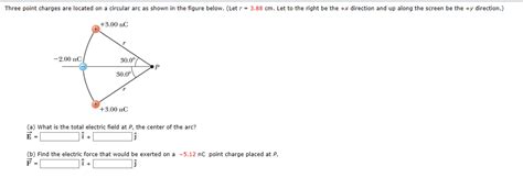 Solved Three Point Charges Are Located On A Circular Arc As Chegg