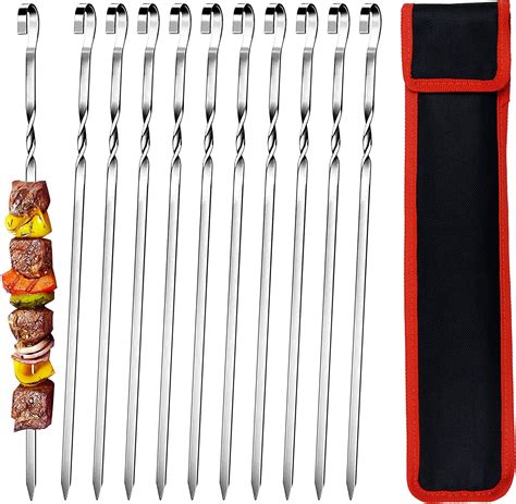 Keyido Mn Pcs Kebab Skewers Inch Cm Stainless Steel Bbq