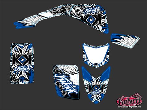 Yamaha Blaster Atv Demon Graphic Kit Blue Kutvek Kit Graphik