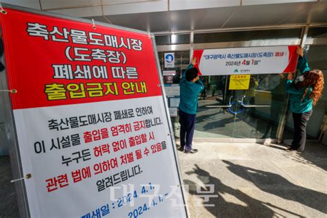 대구 축산물도매시장 폐쇄 조치 대구신문