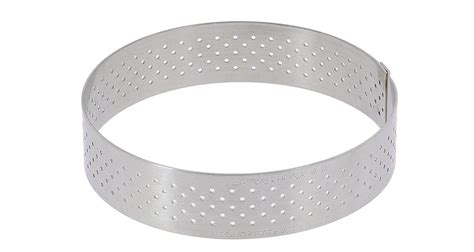 PERFORATED TART RING Round In Stainless Steel 0 75 Inch High O 6