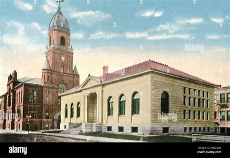 Library and City Hall. Lewiston. 1920 Stock Photo - Alamy