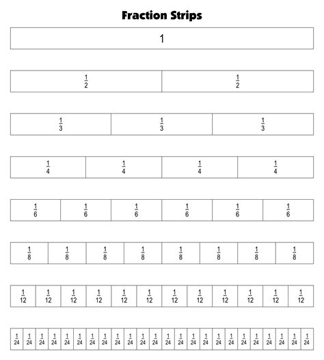 Free Printable Fraction Strips