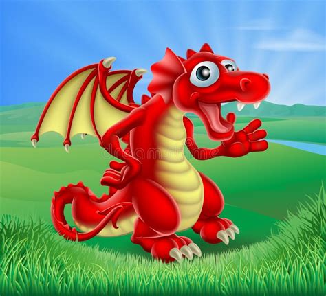 Cartoon Red Dragon Stock Vector Illustration Of Graphic 42387389