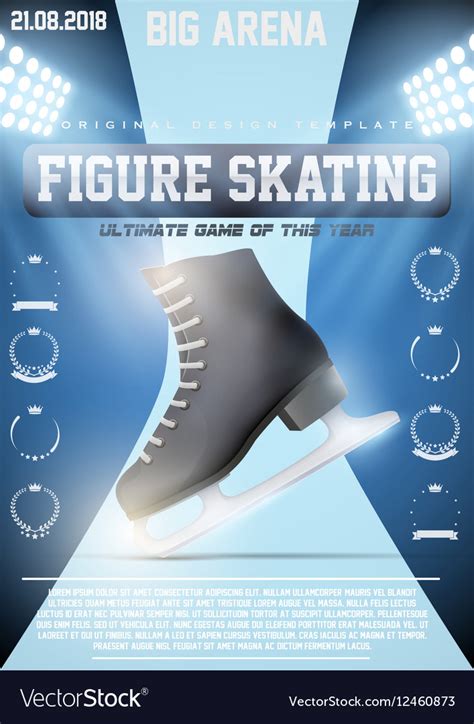 Poster template of ice figure skating Royalty Free Vector