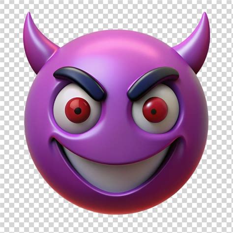 Premium Psd Purple Evil Devil Emoji Isolated On Transparent Background