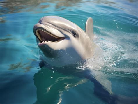 Premium Photo Mesmerizing Shot Dolphin Graces The Waters With Its