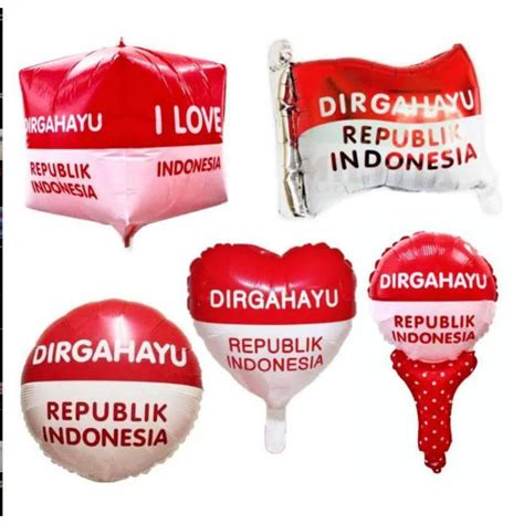 Jual Balon Foil DIRGAHAYU RI BENDERA Merah Putih Untuk Dekorasi Hari