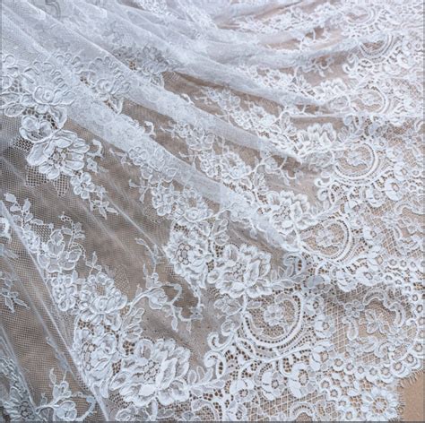 Guipure White Bridal Flower Lace Fabric Couture Lace Fabric Etsy