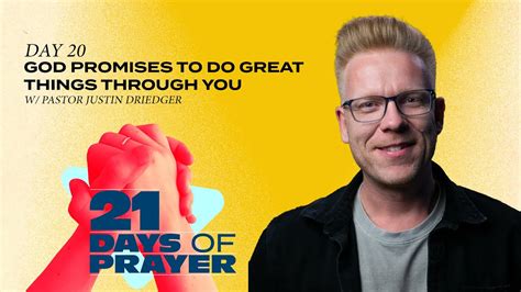 God Promises To Do Great Things Through You 21 Days Of Prayer Day 20 Youtube