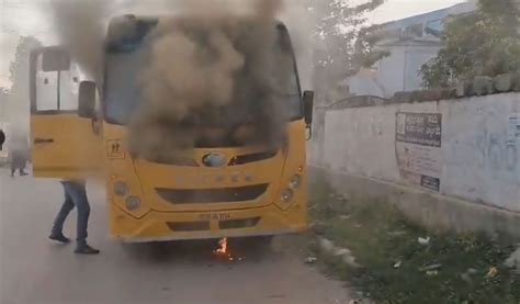 Hyderabad Private Bus Catches Fire At Medchal No Casualties Telangana