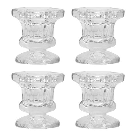 Glass Taper Holders Sets 2h Clear Glass Tealight Holders Set Wedding