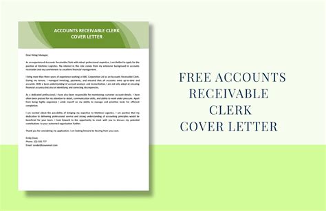 Accounts Receivable Clerk Cover Letter In Word PDF Google Docs