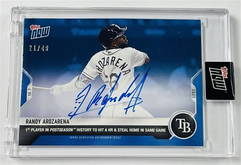 Randy Arozarena Topps Now Blue Parallel Autograph Ebay