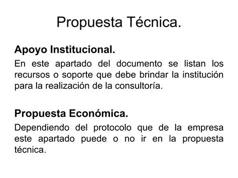 Elaborar Propuesta Tecnica Y Economica Ppt