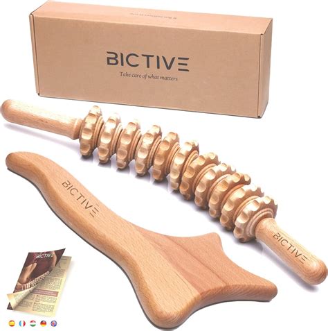 BICTIVE Kit Maderotherapie Professionnelle de Rouleau Courbé et