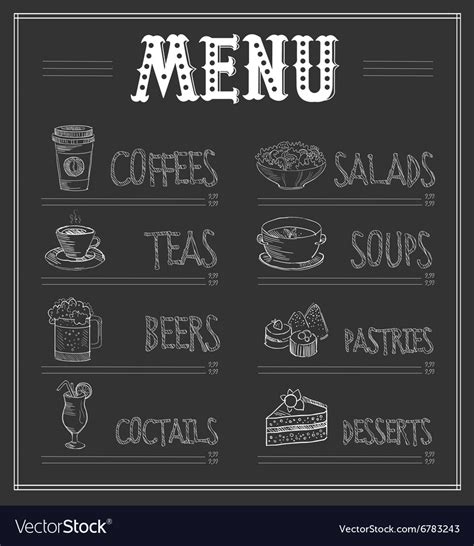 Chalkboard Menu Vector