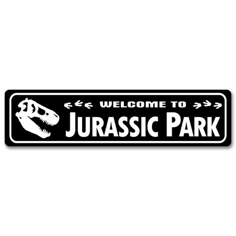 Welcome To Jurassic Park Aluminum Sign Etsy