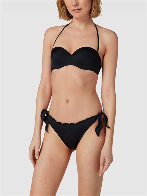 Guess Bikini Oberteil Mit Label Patch Modell PADDED BANDEAU Black Online Kaufen