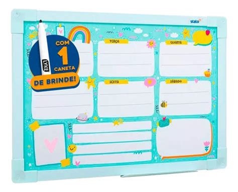 Planner Semanal Parede 40x30cm Lousa Planejador Brinde MercadoLivre